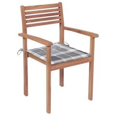 Sodo kėdės su languotomis pagalvėlėmis, 4vnt., tikmedis kaina ir informacija | Lauko kėdės, foteliai, pufai | pigu.lt
