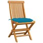 Sodo kėdės su šviesiai mėlynomis pagalvėlėmis, 4 vnt, rudos цена и информация | Lauko kėdės, foteliai, pufai | pigu.lt