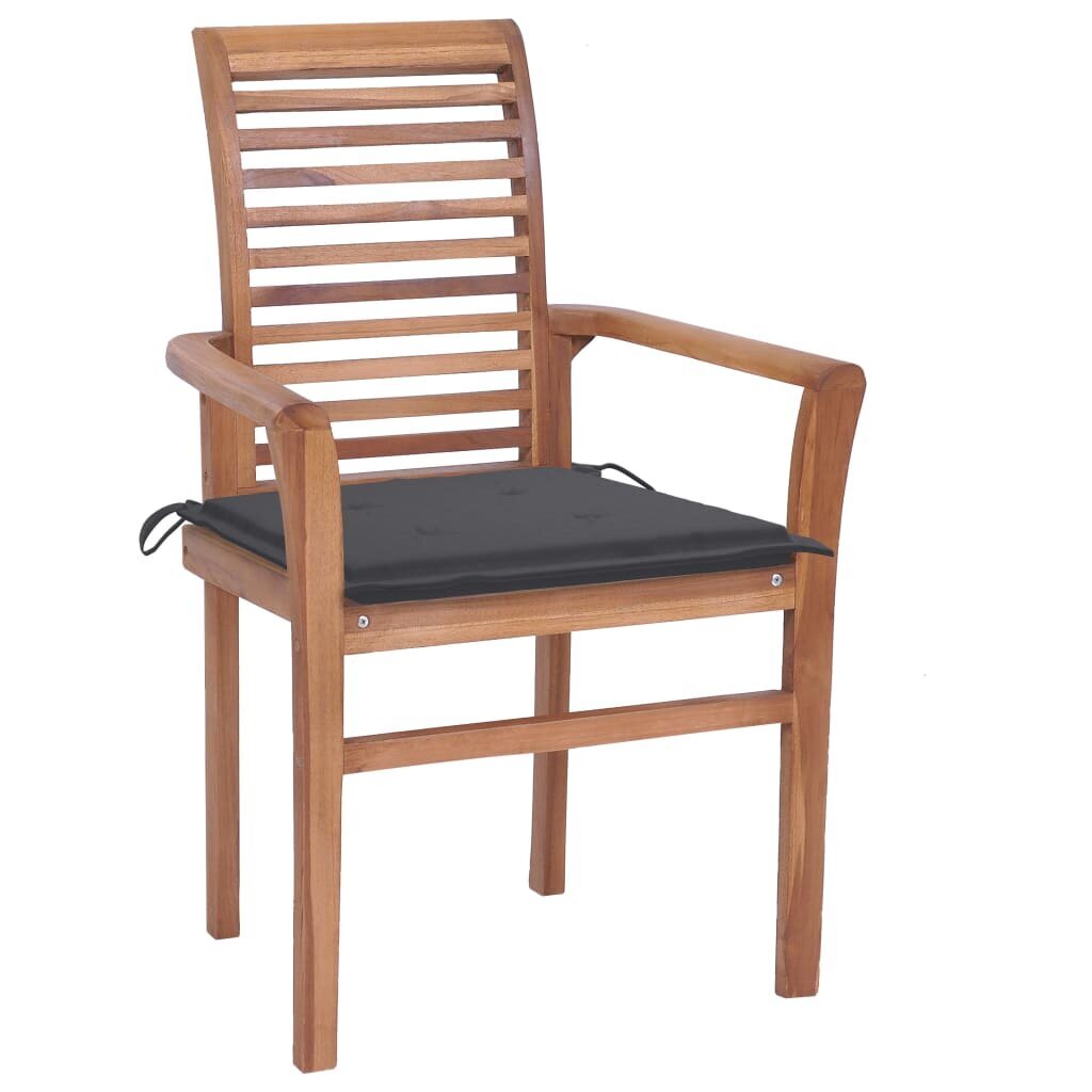 Valgomojo kėdės su antracito pagalvėlėmis, 2vnt. kaina ir informacija | Lauko kėdės, foteliai, pufai | pigu.lt