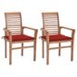 Valgomojo kėdės su raudonomis pagalvėlėmis, 2vnt. kaina ir informacija | Lauko kėdės, foteliai, pufai | pigu.lt