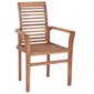 Valgomojo kėdės su mėlynomis pagalvėlėmis, 4 vnt, rudos kaina ir informacija | Lauko kėdės, foteliai, pufai | pigu.lt