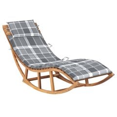 Supamas saulės gultas su čiužiniu, tikmedžio medienos masyvas kaina ir informacija | Gultai | pigu.lt