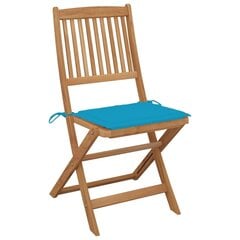 Sulankstomos sodo kėdės su pagalvėmis, 2 vnt., rudos kaina ir informacija | Lauko kėdės, foteliai, pufai | pigu.lt