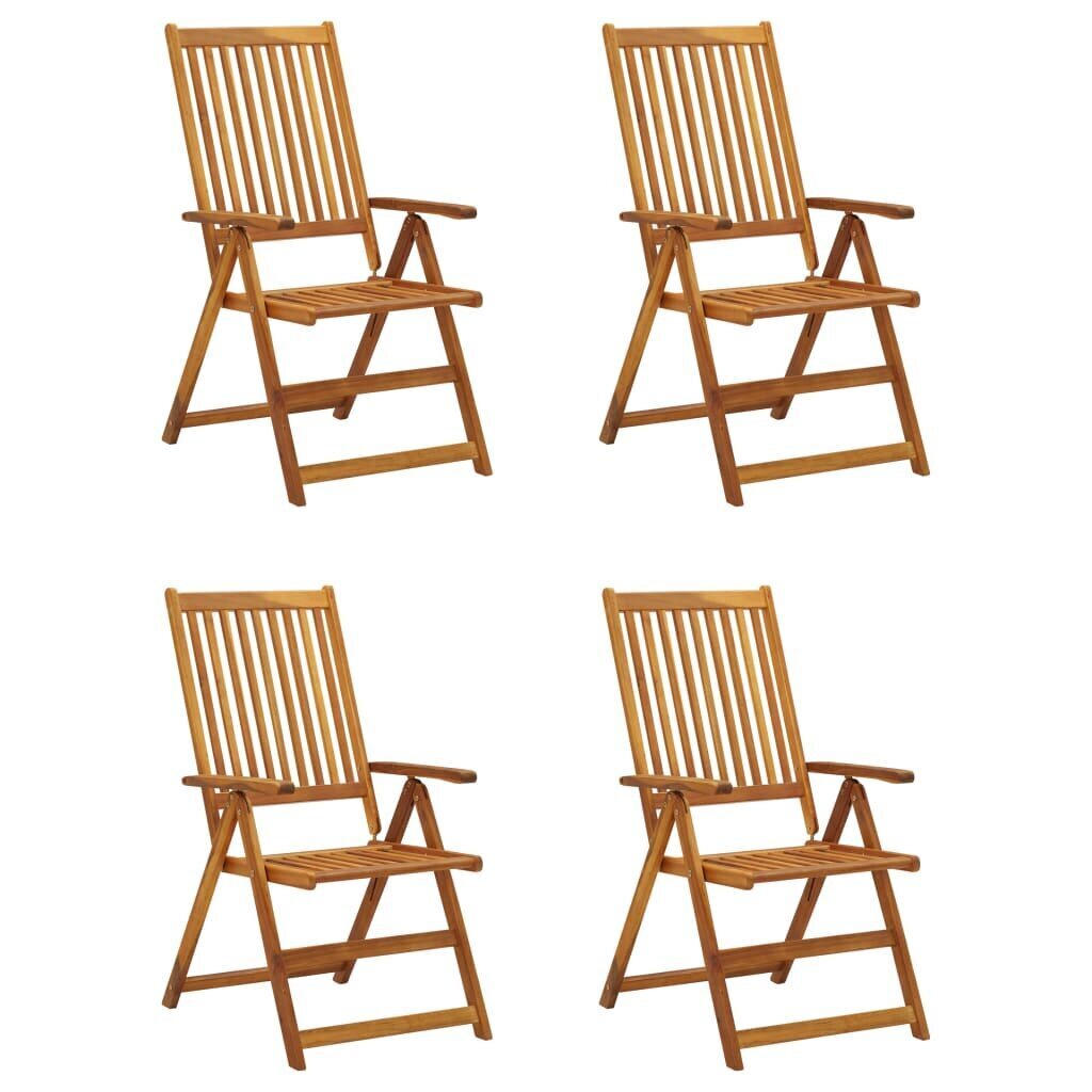 Atlošiamos sodo kėdės su pagalvėlėmis, 4 vnt., juodos kaina ir informacija | Lauko kėdės, foteliai, pufai | pigu.lt