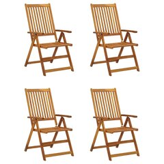 Atlošiamos sodo kėdės su pagalvėmis, 4 vnt., smėlinės kaina ir informacija | Lauko kėdės, foteliai, pufai | pigu.lt