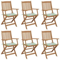 Sulankstomos sodo kėdės su pagalvėmis vidaXL, 54 x 57 x 91 cm, rudos kaina ir informacija | Lauko kėdės, foteliai, pufai | pigu.lt