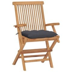 Sodo kėdės su antracito pagalvėlėmis, 4 vnt, rudos kaina ir informacija | Lauko kėdės, foteliai, pufai | pigu.lt