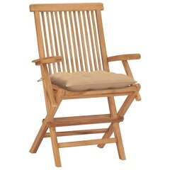 Sodo kėdės su smėlio pagalvėlėmis, 4 vnt, rudos kaina ir informacija | Lauko kėdės, foteliai, pufai | pigu.lt
