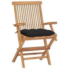 Sodo kėdės su juodomis pagalvėlėmis, 4 vnt, rudos kaina ir informacija | Lauko kėdės, foteliai, pufai | pigu.lt