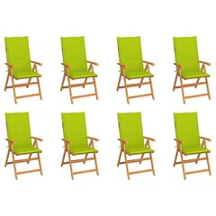 Atlošiamos sodo kėdės su pagalvėlėmis, 8 vnt., rudos kaina ir informacija | Lauko kėdės, foteliai, pufai | pigu.lt