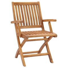Sulankstomos sodo kėdės su pagalvėlėmis, 6 vnt., rudos kaina ir informacija | Lauko kėdės, foteliai, pufai | pigu.lt