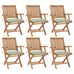Sulankstomos sodo kėdės su pagalvėlėmis vidaXL, 56 x 58 x 88 cm, rudos kaina ir informacija | Lauko kėdės, foteliai, pufai | pigu.lt