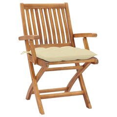 Sulankstomos sodo kėdės su pagalvėlėmis, 8 vnt, rudos kaina ir informacija | Lauko kėdės, foteliai, pufai | pigu.lt