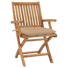 Sulankstomos sodo kėdės su pagalvėlėmis, 8 vnt., rudos kaina ir informacija | Lauko kėdės, foteliai, pufai | pigu.lt