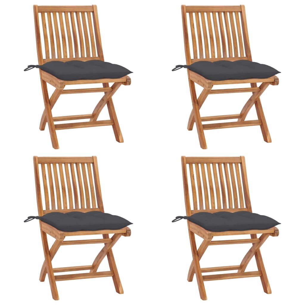 Sulankstomos sodo kėdės su pagalvėlėmis, 4vnt. цена и информация | Lauko kėdės, foteliai, pufai | pigu.lt