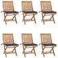 Sulankstomos sodo kėdės su pagalvėlėmis, 6 vnt, rudos kaina ir informacija | Lauko kėdės, foteliai, pufai | pigu.lt