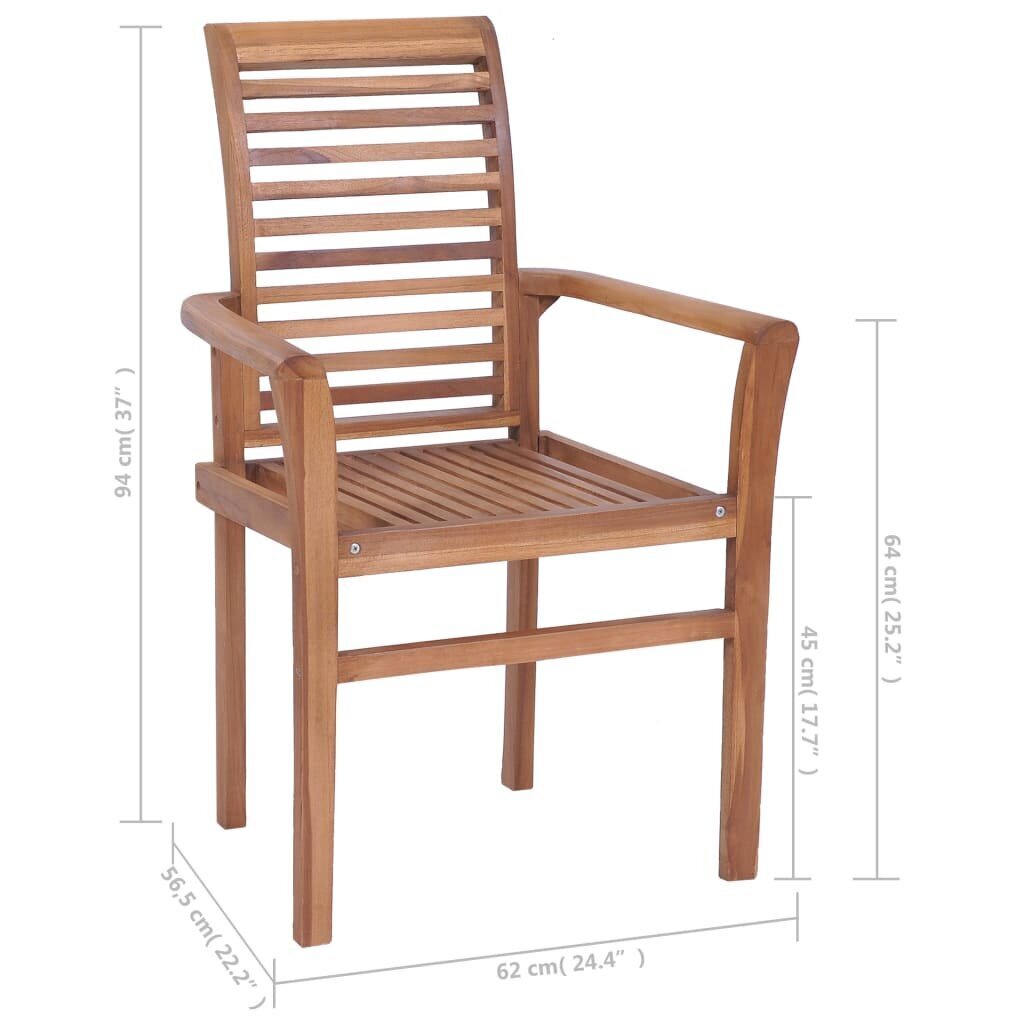 Sudedamos valgomojo kėdės, 6 vnt, rudos kaina ir informacija | Virtuvės ir valgomojo kėdės | pigu.lt