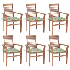 Valgomojo kėdės su lapų raštų pagalvėlėmis, 6vnt., tikmedis kaina ir informacija | Lauko kėdės, foteliai, pufai | pigu.lt