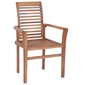Valgomojo kėdės su smėlio spalvos pagalvėlėmis, 8vnt., tikmedis kaina ir informacija | Lauko kėdės, foteliai, pufai | pigu.lt