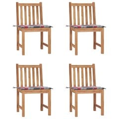 Sodo kėdės su pagalvėlėmis, 4 vnt, rudos цена и информация | Садовые стулья, кресла, пуфы | pigu.lt
