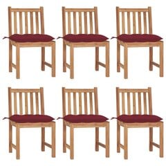 Sodo kėdės su pagalvėlėmis, 6 vnt, rudos цена и информация | Садовые стулья, кресла, пуфы | pigu.lt