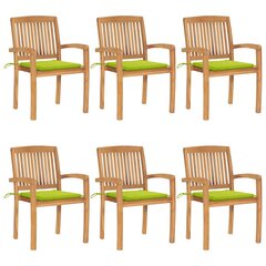 Sudedamos sodo kėdės su pagalvėlėmis, 6 vnt. kaina ir informacija | Lauko kėdės, foteliai, pufai | pigu.lt