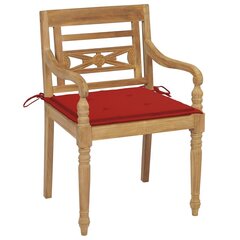 Kėdės su pagalvėlėmis Batavia, 6 vnt., rudos kaina ir informacija | Lauko kėdės, foteliai, pufai | pigu.lt