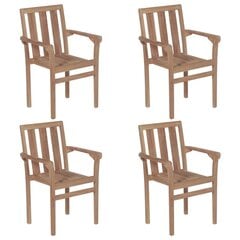 Sudedamos sodo kėdės, 4 vnt, rudos цена и информация | Садовые стулья, кресла, пуфы | pigu.lt