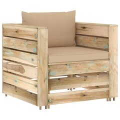 Sodo baldų komplektas su pagalvėlėmis, 2 dalių, rudas kaina ir informacija | Lauko baldų komplektai | pigu.lt