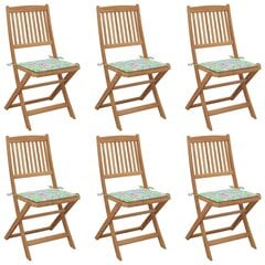 Sulankstomos sodo kėdės su pagalvėmis vidaXL, 48,5 x 57 x 91 cm, rudos kaina ir informacija | Lauko kėdės, foteliai, pufai | pigu.lt