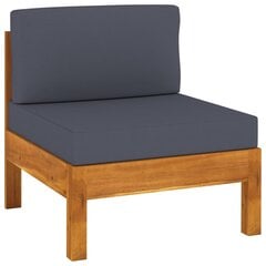 Vidurinės sofos dalys su pilkomis pagalvėmis, 2 vnt, rudos kaina ir informacija | Lauko kėdės, foteliai, pufai | pigu.lt