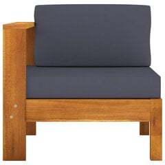Vidurinė sofos dalis su 1 porankiu ir pagalvėmis, ruda цена и информация | Садовые стулья, кресла, пуфы | pigu.lt