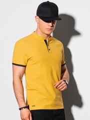 однотонная рубашка поло S1381 - горчичный V9 цена и информация | Футболка мужская | pigu.lt