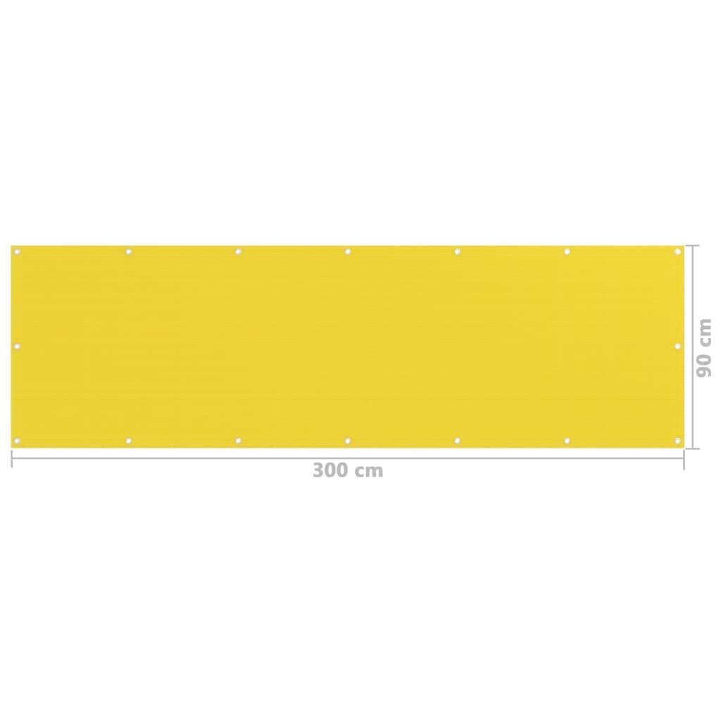Balkono pertvara, 90x300 cm, geltona kaina ir informacija | Skėčiai, markizės, stovai | pigu.lt