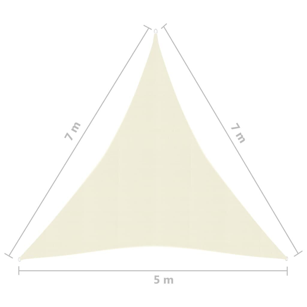 Uždanga nuo saulės, kreminės spalvos, 5x7x7m, HDPE, 160g/m² kaina ir informacija | Skėčiai, markizės, stovai | pigu.lt