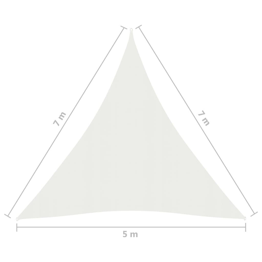 Uždanga nuo saulės, baltos spalvos, 5x7x7m, HDPE, 160g/m² kaina ir informacija | Skėčiai, markizės, stovai | pigu.lt