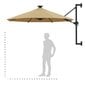 Prie sienos montuojamas skėtis su LED/stulpu, 300 cm, rudas kaina ir informacija | Skėčiai, markizės, stovai | pigu.lt