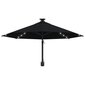 Prie sienos montuojamas skėtis su LED/stulpu, 300 cm, juodas цена и информация | Skėčiai, markizės, stovai | pigu.lt