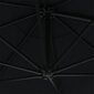 Prie sienos montuojamas skėtis su LED/stulpu, 300 cm, juodas kaina ir informacija | Skėčiai, markizės, stovai | pigu.lt