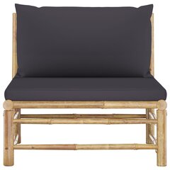 Vidurinė sodo sofos dalis su pilkomis pagalvėmis, ruda kaina ir informacija | Lauko kėdės, foteliai, pufai | pigu.lt