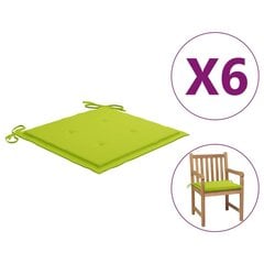 Sodo kėdės pagalvėlės, 6vnt., 50x50x4cm, žalios kaina ir informacija | Pagalvės, užvalkalai, apsaugos | pigu.lt