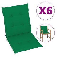 Sodo kėdės pagalvėlės, 6vnt., žalios spalvos, 100x50x4cm kaina ir informacija | Pagalvės, užvalkalai, apsaugos | pigu.lt