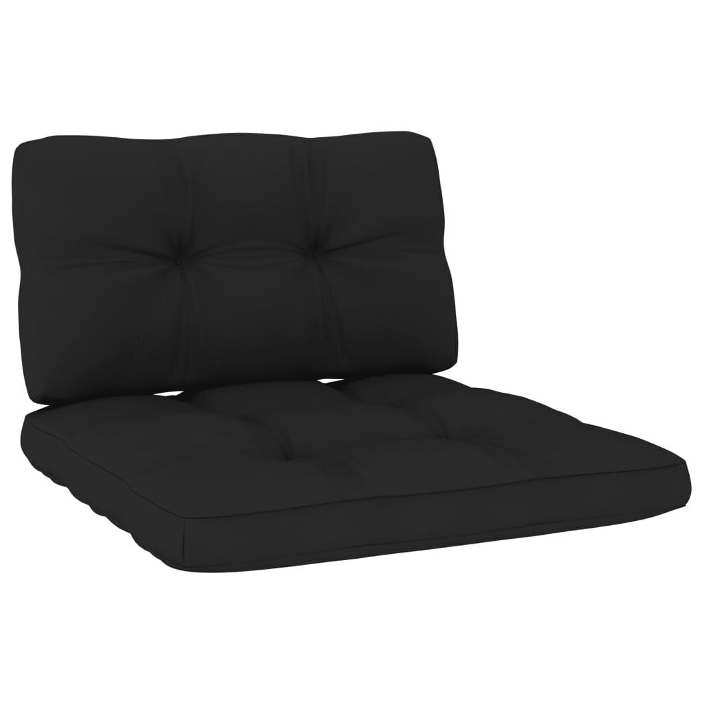 Pagalvėlės sofai iš palečių, 2 vnt., juodos kaina ir informacija | Pagalvės, užvalkalai, apsaugos | pigu.lt