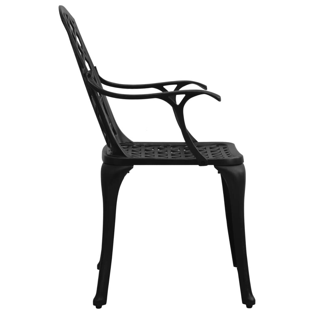 Sodo kėdės, 2vnt., juodos spalvos kaina ir informacija | Lauko kėdės, foteliai, pufai | pigu.lt