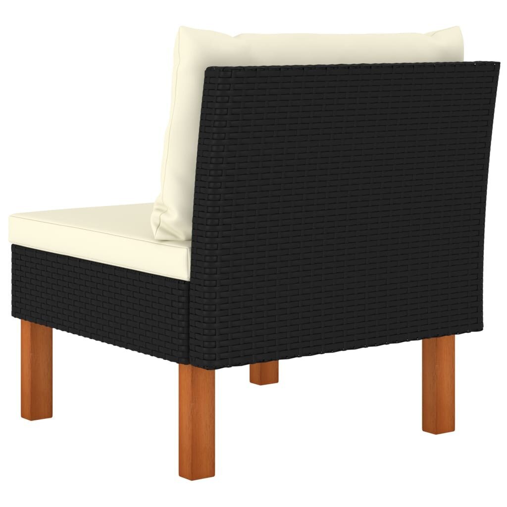 Vidurinės sofos dalys, 2 vnt, juodos kaina ir informacija | Lauko kėdės, foteliai, pufai | pigu.lt