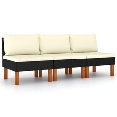 Vidurinės sofos dalys, 3 vnt, rudos kaina ir informacija | Lauko kėdės, foteliai, pufai | pigu.lt