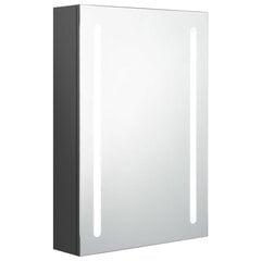 Veidrodinė vonios spintelė su LED apšvietimu, 50x13x70 cm, pilka цена и информация | Шкафчики для ванной | pigu.lt