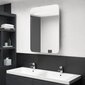 Veidrodinė vonios spintelė su LED apšvietimu, 60x11x80 cm, balta цена и информация | Vonios spintelės | pigu.lt