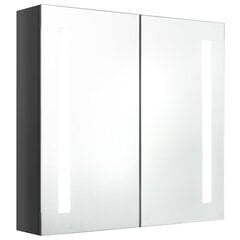 Veidrodinė vonios spintelė su LED apšvietimu, 62x14x60cm, pilka цена и информация | Шкафчики для ванной | pigu.lt