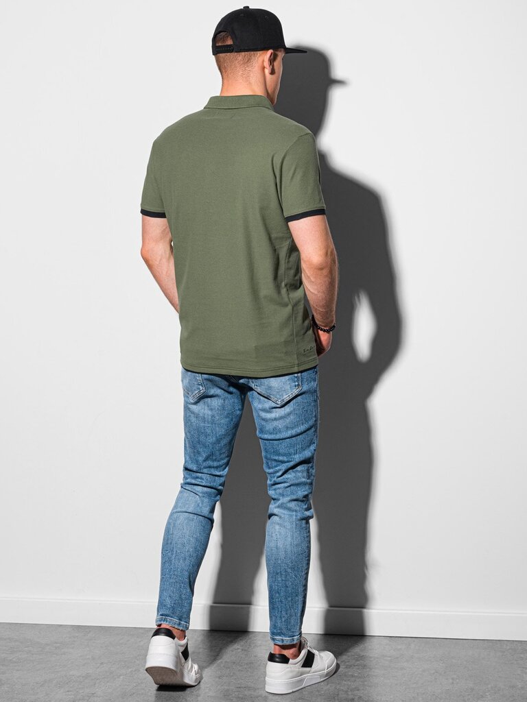 Polo marškinėliai vyrams Ombre S1382, žali цена и информация | Vyriški marškinėliai | pigu.lt